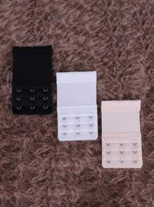 3pcs 3-Row 3-Hook Bra Extender Clasps, Lingerie Accessories - Multicolor - View 3