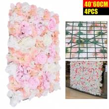 ZhdnBhnos LINSIE 人造玫瑰丝绸花墙板婚礼派对背景装饰 60cmX40cm 送给家人和朋友的最佳礼物/礼物 圣诞快乐派对礼物 房间装饰 新娘 - 1 - 查看 1