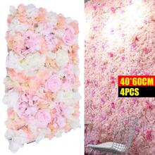 ZhdnBhnos LINSIE 人造玫瑰丝绸花墙板婚礼派对背景装饰 60cmX40cm 送给家人和朋友的最佳礼物/礼物 圣诞快乐派对礼物 房间装饰 新娘 - 1 - 查看 5