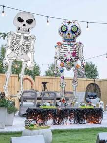 Globos de decoración de Halloween de aluminio con diseños de fantasmas, arañas, casas embrujadas, calaveras, brujas y Navidad - Multicolor - Ver 9