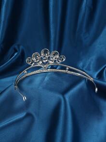 1pc Gothic Skull Crown Headpiece, Silver Skeleton Crown Accessory For Halloween, Masquerade Party - Silver - View 4