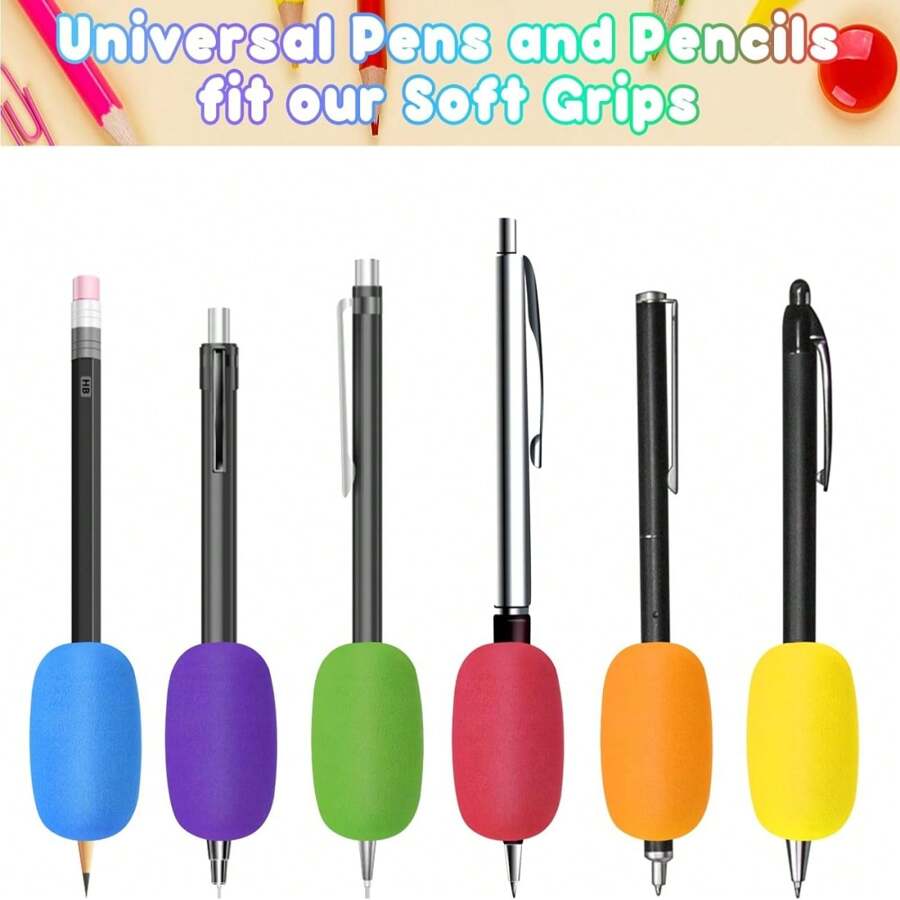 6pcs EggShaped Pen Grips, Writing Aids With Soft Foam Cushion