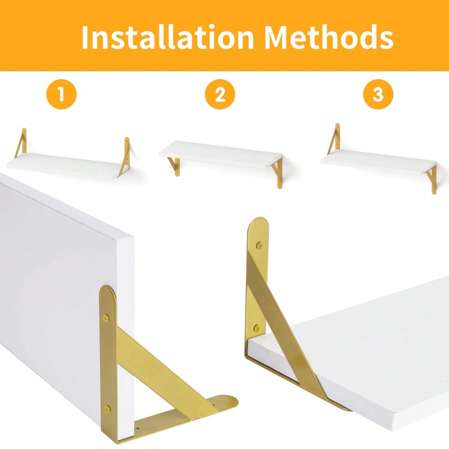 4 Sets Of Floating Shelves, Bathroom Organizer, Rustic Board Shelves