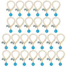 3 件套专为 30 和 40 盎司杯子配件设计，1 件可爱蝴蝶结硅胶吸管盖，1 件 A-Z 姓名 ID 字母手柄饰物，1 件闪亮杯套，个性化杯子装饰（蓝色）