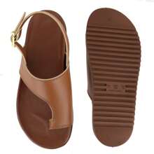 Women's Retro Platform Toe Sandal With Heel Tie - 鏽棕色 - 查看 4