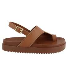 Women's Retro Platform Toe Sandal With Heel Tie - 鏽棕色 - 查看 2