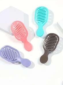 1 pieza Mini peine de diseño de riel, Cepillo de pelo hueco portátil y compacto, Peine de plástico para uso en húmedo y seco, Uso diario al aire libre y de viaje, Cepillo de pelo, Peine, Herramientas para el cabello, Productos y accesorios para el cabello para barbería, salón de belleza, artículos esenciales de viaje