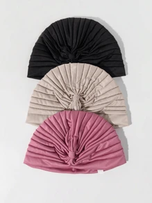 Awegeo 1/2/3/6pcs Women's Solid-Color Multi-Functional Headwear Set - Adjustable Turban-Style Bonnet With Breathable Lining For Hair Protection & All-Day Comfort, Premium Jersey Knit Stretch Fabric For Secure Fit