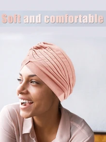 Awegeo 1/2/3/6pcs Women's Solid-Color Multi-Functional Headwear Set - Adjustable Turban-Style Bonnet With Breathable Lining For Hair Protection & All-Day Comfort, Premium Jersey Knit Stretch Fabric For Secure Fit