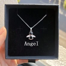 Colar com Pingente de Projeção de Foto Colorida Personalizada, Corrente de Aço Inoxidável com Zircônia Cúbica Micro Embutida, Colar de Projeção Nano - Prata - Visão 10