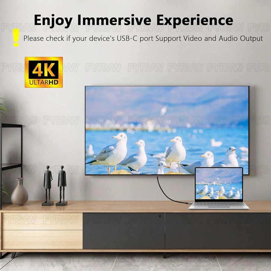 FYRVW USB C Extension Cable USB3.1 10Gbps PD100W Cable Male To Female