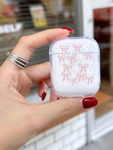 1pc Daisy Bow Pattern Transparent Protective Case Compatible With Airpods 1/2, AirPods Pro, AirPods 3, AirPods Pro (2nd Generation) - Multicolor - View 3