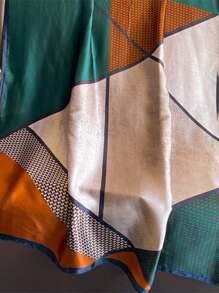 1pc Women Scarf Fashion Color Block Plaid Pattern Satin Lightweight Scarf Shawl, Suitable For Daily Life Accessories Women Winter Fall - Multicolor - View 5