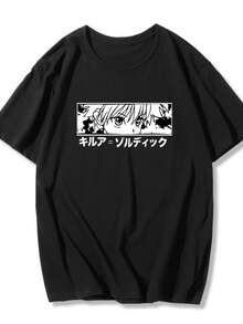 Unisex Anime/Drawing T-Shirt 100% Cotton Streetwear Launch Shipping In Various Colors!! - 黑色 - 查看 2