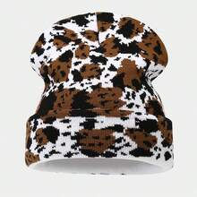 Women's Cow Print Beanie Men's Cuffed Knit Hat Winter Warm Beanie Caps - Multicolor - View 14