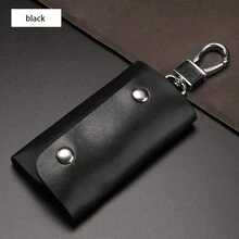 新款真皮牛皮男士钥匙包男牛皮腰挂汽车钥匙包女时尚大容量锁匙包钥匙收纳车钥匙套 - 彩色 - 查看 8