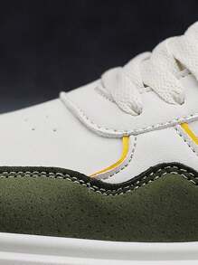 Gym Shoes Men's Shoes Breathable Leather Men's Shoes White Sports Shoes Low-Top Skate Shoes Sports Casual Shoes For Men. - 米色 - 查看 8