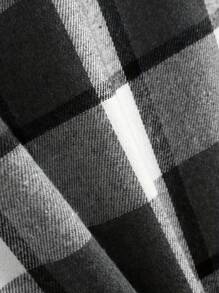 Men's Casual Fashion Plaid Hooded Shirt Jacket, For Fall