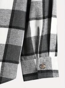 Men's Casual Fashion Plaid Hooded Shirt Jacket, For Fall