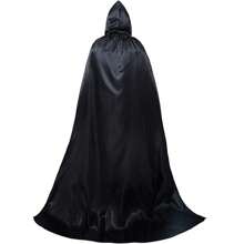 1 pièce Cape noire de la Mort pour Halloween, costume de sorcière, de diable, de vampire pour soirée déguisée. Cape à capuche longue et unisexe pour l'Halloween, le Noël et l'automne