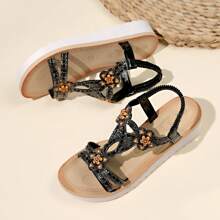 READYSALTED Women's Sandals Summer FashionOutdoor Shoes Women's BeachShoes, Wide, Thick Bottom Footwear Walking Shoes - Black - View 2