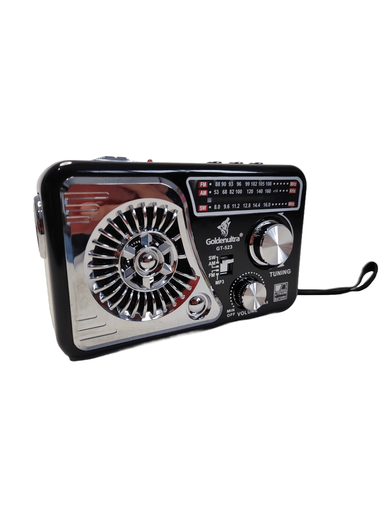 X-BASS FM/AM Multi-Band Radio Speaker - Quality Sound - Portable, Retro Vibes - 黑色 - 查看 1