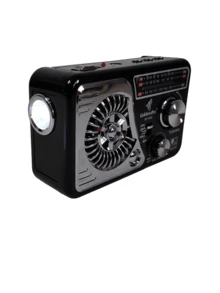 X-BASS FM/AM Multi-Band Radio Speaker - Quality Sound - Portable, Retro Vibes - 黑色 - 查看 3