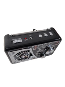 X-BASS FM/AM Multi-Band Radio Speaker - Quality Sound - Portable, Retro Vibes - 黑色 - 查看 5
