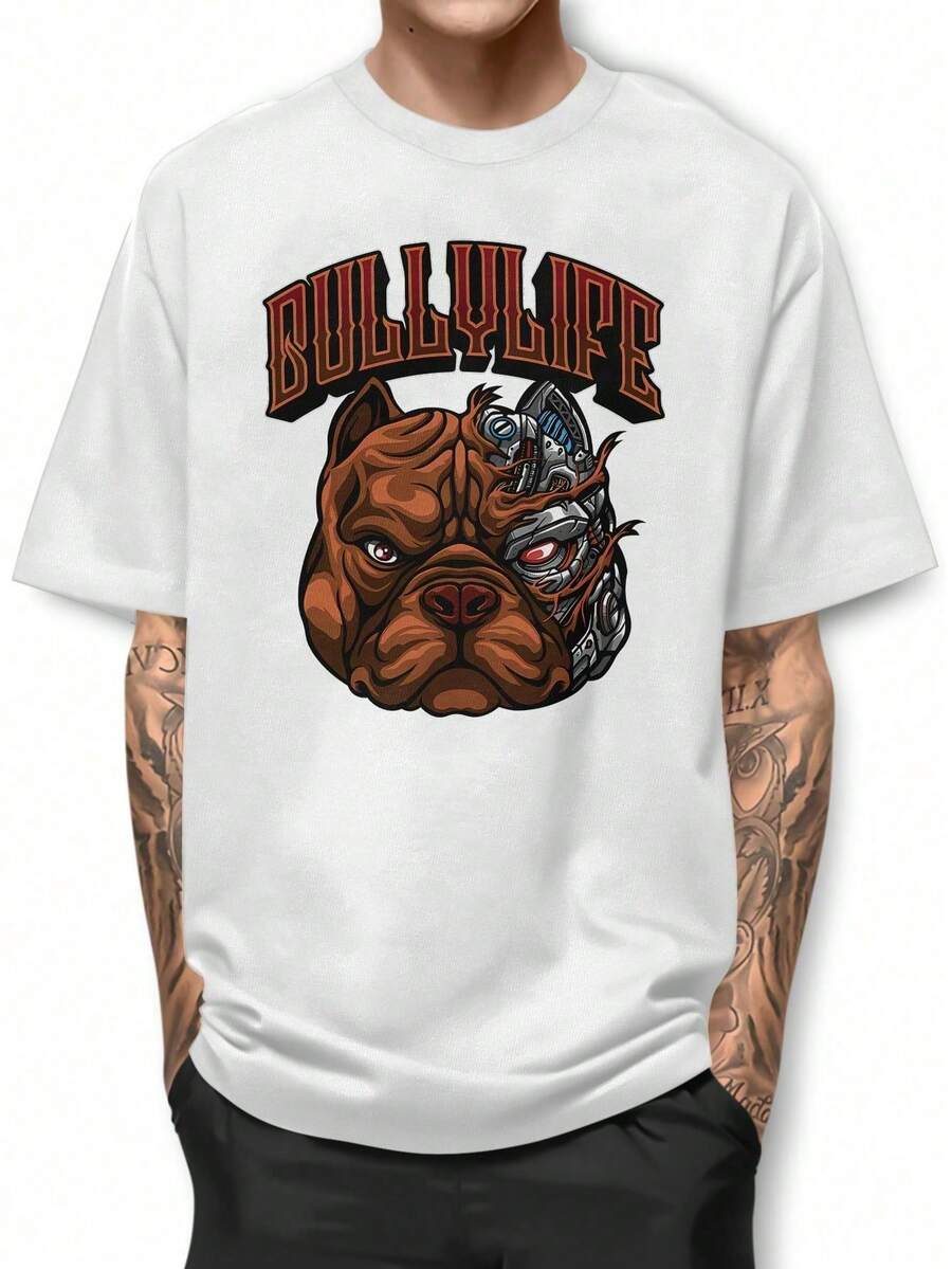 Pitbull Bullylife Basic T-Shirt 100% Cotton Shirt GPJ1 - 白色 - 查看 1