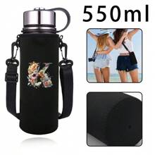 Isolationshülle für Wassergläser von 550ml-1500ml, isolierte Wasserflaschenhülle mit Trageschnur, tragbare Camping-Accessoires mit Buchstabenaufdruck