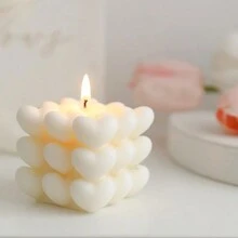 Pink Bubble Candle | Heart Shaped Candle, Vanilla Scented Candle, Pink Academic Style Candle, Home Decoration Aesthetics Candle, Cute Candle Aesthetics, Girl Candle - Pink - View 4