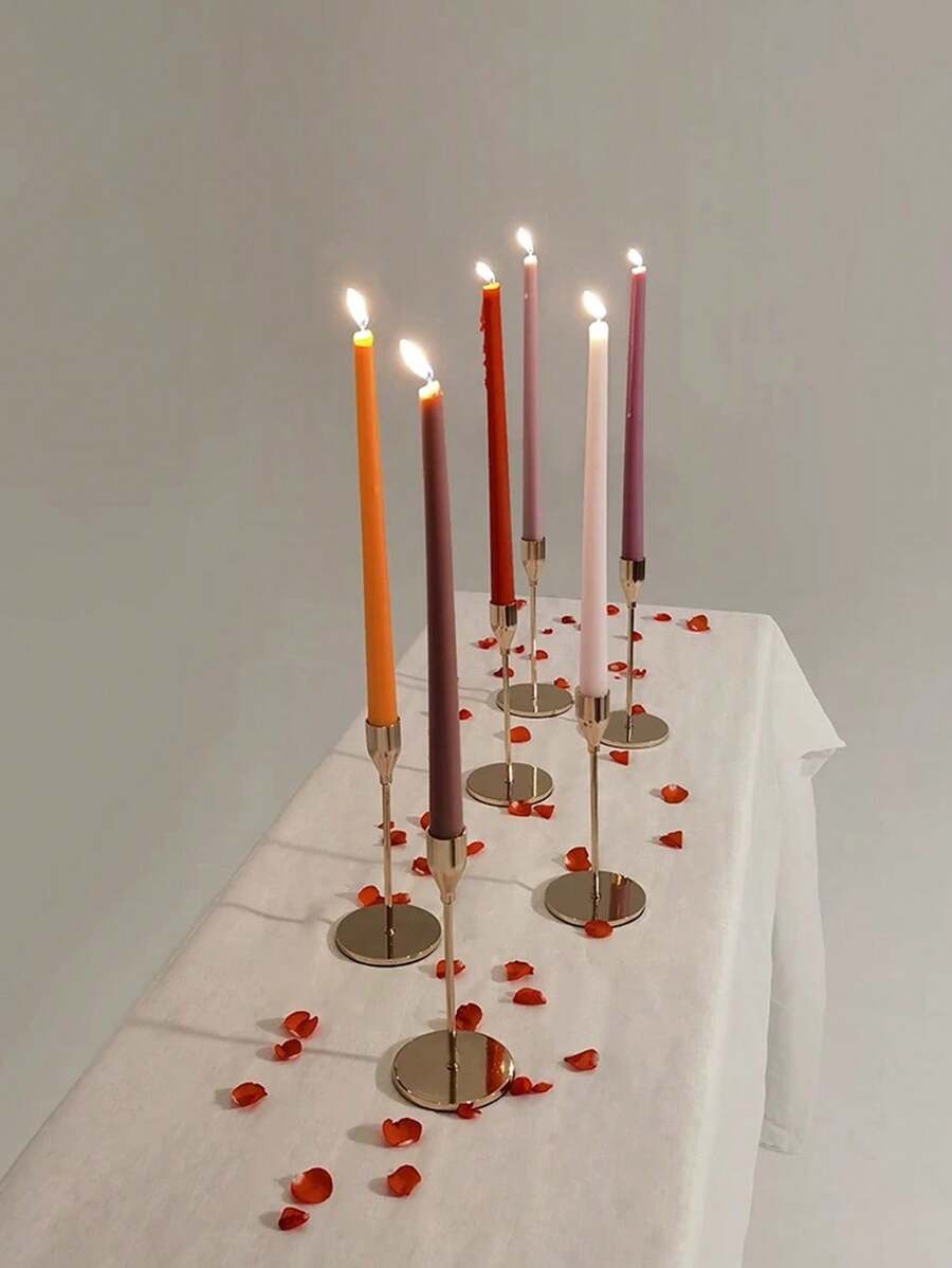2pcs Christmas Long Handle Scented Candles, Home Decor, Candlesticks Gifts, Romantic Decorations - Multicolor - View 1