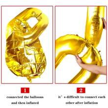 32 Pcs 16 Inch Foil Chain Balloons, Jumbo Chain Balloons For 80S 90S Party Decorations Giant Balloon Chain Balloons Gold - Trending, Best Seller, New Arrival, Party Supplies, Elegant Decor, Party Decoration, Wedding & Birthday - 金色 - 查看 2