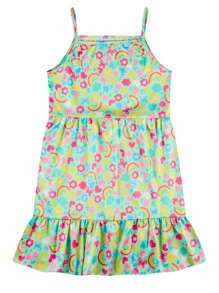 Children's Rainbow Print Crepe Dress For Girls Summer - 彩色 - 查看 3