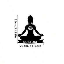 Personalized Wooden Buddha Wall Art - Custom Name Meditation Decor - Multicolor - View 13