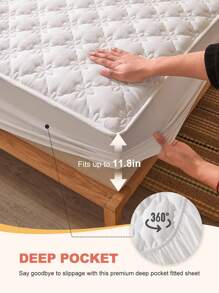 1 tấm bảo vệ nệm chống thấm nước, mềm mại và thoáng khí, chống bọ ve, chống thấm nước và chống bụi, thích hợp cho phòng ngủ, phòng khách và ký túc xá, phù hợp với giường đơn, đôi, cỡ Queen, cỡ King, có thể giặt máy, tấm phủ nệm chống thấm nước. - trắng - Xem 4