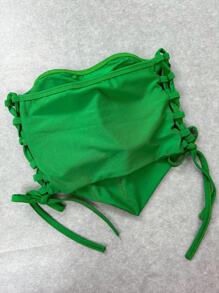 Cropped Corselette With Side Tie - Verde - Ver 2