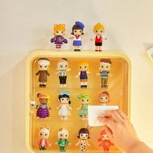 1pc Mini Toy Display Rack, Wall Mounted Storage Box, Display Case For Collectibles, Doll Display Shelf, Desktop Display Organization Box, Organizer Supplies Desk Storage Organization