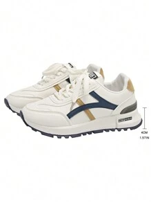 Sneaker vintage da donna, scarpe casual da corsa leggere e comode con punta tonda e allacciatura bassa