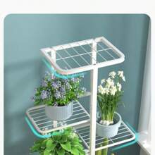 6-warstwowy uchwyt żelazny lśniący stojak na rośliny do przechowywania kwiatów półka doniczka organizer dekoracja domu ogród - Wielokolorowe - Zobacz 4