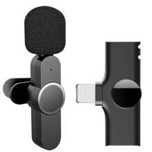 Micrófono lavalier inalámbrico compatible con iPhone, iOS, micrófono de solapa con reducción de ruido para grabación, mini micrófono de solapa, micrófono de solapa inalámbrico para grabación de video, vlog - Negro - Ver 14