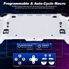 BEBONCOOL JC204 Switch Controllers For Switch/OLED Controller, Switch Wireless Pro Controller One-Piece Joypad, Full-Size Ergonomic Handheld Mode Controller With Battery/RGB/Turbo/Programming - 白色 - 查看 4