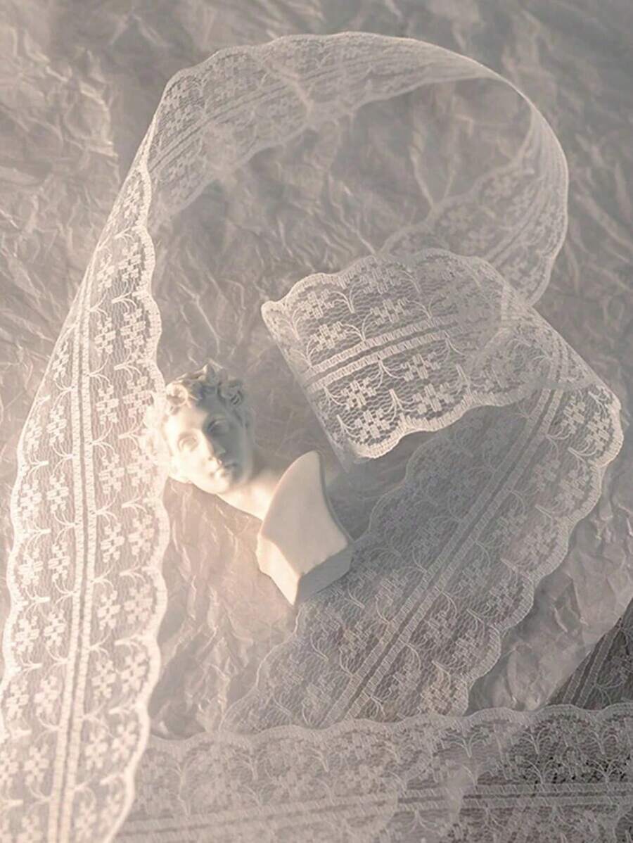 10yd/Roll White Lace Floral Ribbon For Birthday, Wedding, Engagement, Christmas Day Festival Gift Packaging, Flower Packaging ,Diy Clothing, Headwear, Decorative Materials,Christmas Valentine Day - Multicolor - View 1