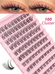 100 Pcs DIY Cluster Eyelash Extension Segmented Wispy False Eyelashes D Volume Natural Faux Mink Lashes Daily Makeup Lash Clusters,Eye Lash Clusters,Individual Eyelashes,Lashes,Fake Lashes