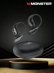 Sanrio Auriculares Bluetooth MONSTER MH22181, estilo gancho para la oreja con aislamiento pasivo del ruido, sonido envolvente de alta fidelidad, transmisión de audio direccional, micrófono sensible, batería de larga duración, resistente al agua y al sudor, adecuado para deportes y ciclismo, cómodos de llevar, auriculares inalámbricos de diseño abierto
