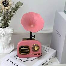 Vintage Gramophone Speaker, Creative Gift Stereo Music Box Radio Desk Decor - Pink - View 4