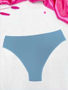 Comfort Thong Panties With Folded Waistband - 淺藍色 - 查看 2