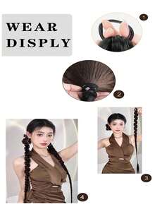 Tóc đuôi ngựa thẳng 28 inch với kiểu tóc đuôi ngựa có thể điều chỉnh Băng đô thun đuôi ngựa bẩn tự nhiên mềm mại và tổng hợp thuận tiện cho phụ nữ khi đeo - Nhiều màu - Xem 7