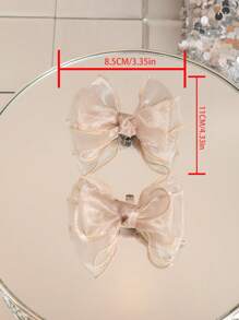 1 par (2 piezas) de clips desmontables en forma de lazo de colores blanco, beige, negro, rojo vino, rosa claro, rosa pálido y beige, accesorios elegantes de moda para zapatos de tacón alto, tacones y atuendos de oficina, negocios y citas para mujeres