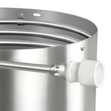 VA-Cerulean Pool Heater With Fire Stainless Steel Pool Heater Fire Barrel Swimming Pool Heater With Heating Coil 32/38mm Connections For Firewood Pool Oven Heaters For Swimming Pools And Inflatable Pools - 銀色 - 查看 4